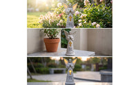 Lighted Praying Angel Memorial Light Weatherproof Angel Statue with Solar Panel Resin Embossed for Graveside