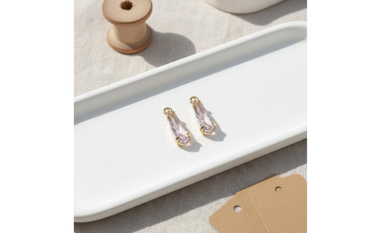 Teardrop Pendant Micro-Set Raindrop Pendant Tarnish Resistant DIY Accessory for Earring Making