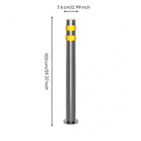 Base Plate Stainless Steel Warning Post Circular Top Reflective Warning Post Locking Structure Reflective Steel Bollard Vertical Form