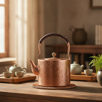 Heat-Insulating Copper Kettle Handmade Tea Kettle with Spout Traditional Copper Teapot Vintage for Kitchen