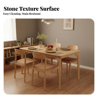 Nordic design Elephant Leg Table and Woven Chair Combo Modern Minimalist Dining Room Set Sintered Stone surface Mealtime Furniture Rounded Corners for Families, partners, Homeowners, Apartment, Kitchen