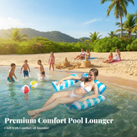 High Buoyancy Inflatable Pool Lounge Long-Lasting PVC Material Floating Water Chair Portable Inflatable Water Lounge Quick Inflate & Deflate for Adults, Kids, Beach, Lake, Vacation