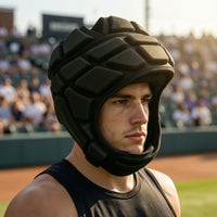 Padded Sports Helmet Shock Absorbing Open Face Helmet Impact Resistant Padded Headgear for Baseball Athletes, Athletes