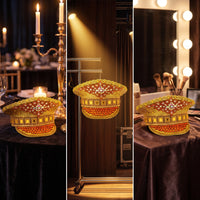 Jeweled Hat Lustrous Hat with Rhinestones Ornate Embellished Cap for Entertainers, Stage Performances, Themed Events