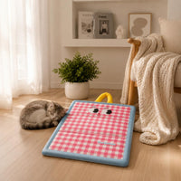 Rectangular Cooling Mat Stitched Cat Cooling Mat Checkered Pet Sleeping Pad