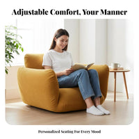 Minimalist Design Upholstered Single Sofa Thickly Cushioned Upholstered Accent Chair exceptionallySoft Cushioning Living Room Seating Sturdy Construction for Homeowners, Adults, Readers, Balcony, Bedroom, perusing corner, Apartment