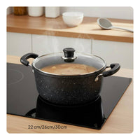 Induction Compatible Non-Stick Soup Pot Easy to Clean Maifan Stone Cooking Pot Thickened Bottom Stockpot for Kitchen