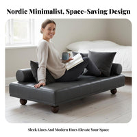 Nordic Design Backless Tufted Bench Minimalist Design Chaise Lounge Multi-Functional Home Furnishing Velvet Upholstery for Apartment Dwellers, Homeowners, Adults, Small Areas, Bedroom, Living Room, Entryway