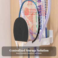 Racket Storage Rack Space-Saving Multi-Game Racket Organizer Pickleball Paddle Rack Long-Lasting Material Safeguarding Design