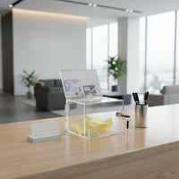 Clear Donation Box with Lock Versatile Clear Acrylic Comment Box Smooth Edges Acrylic Tip Jar for Fundraising, Events