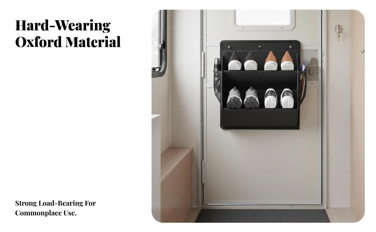 Space-Saving over-the-Door Shoe Holder Multifunctional over-the-Door Organizer Multi-Purpose Use Hanging Organizer Easy to Install for RV Owners, Apartment Dwellers, Entryway, Dorm Room, Bedroom, Bathroom