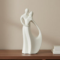 Nordic Design Abstract Couple Sculpture Minimalist Aesthetic Hugging Couple Statue Symbol of Love Hugging Lovers Figurine Ideal Gift for Couples, Newlyweds, Living Room, Entryway Table, Bookshelf, Office Desk