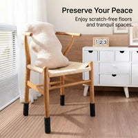 Table Leg Floor Protectors 2.5cm Round Polyester Cotton, Silent Non-Slip Chair Leg Covers for Tables and Chairs