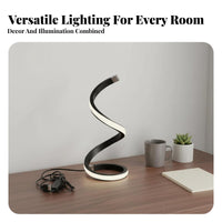 Spiral Desk Lamp USB Powered Modern Spiral Lamp Continuous Dimming Modern Home Twist Desk Light for Students, Gaming Aficionados, Bedroom, Nightstand