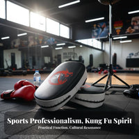 Thickened Padding Curved Muay Thai Pad Long-Lasting PU Leather Curved Kick Guard Shock Absorption Muay Thai Pad Force Absorbent for Boxers, Coaches, Gym, Dojo