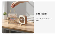 Great Gift Idea Toast Shaped Fan Portable Cute Handheld Fan Adjustable Speed Stable Base for Students, Kids, Girls, Office, Dorm Room, Bedroom, Desk