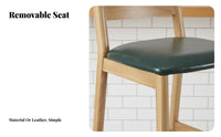 Nordic design Wooden Counter Stool with Backrest Light Luxury Kitchen Island Stool with Backrest Modern bar designHeight Chair Minimalist for Adults, residents, Business Owners, Cafe, Restaurant, Reception Area, morning dining corner