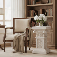 Roman Column Pedestal Ornate Column Display Stand Decorative Pedestal with Raised Carvings for Photographers
