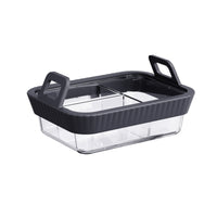 Glass Baking Dish with Handles Slim Cookware Heat-Resistant for Students