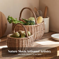 Round Woven Basket adaptable Fruit Bowl sturdy for Dining Table, Home Cooks