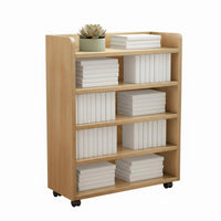 Multi-Layer Storage 5-Tier Mobile Bookcase Space-Saving Mobile Shelving Mobile Shelving Unit Large Capacity Bookshelf Sturdy and Stable for Students, Home Awayice Users, Teachers, Study Room, Dorm, Bedroom, Classroom