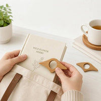 Rounded Edges Finger Loop Page Holder Smooth Finish Wooden Book Page Holder Sturdy Wooden Reading Aid