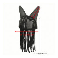 Breathable Horse Face Mask with Fringe Lightweight Horse Fly Mask with Ears Cool Tack Protection for Turnout