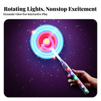 Shine-up Pinwheel Toy Colorful Lights Illuminated Rotating Stick Rotating Shine Display Stick Battery Operated Electric Flashing