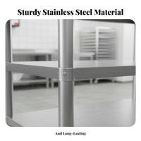 Anti-Rust Stainless Steel Work Table High Load-Bearing Capacity Stainless Steel Workbench Easy to Clean Commercial Kitchen Prep Table Adjustable Leveling Feet for Restaurant Employees, Workshop Workers, Homeowners, Cafeteria, Bakery, Garage, Laundry Room