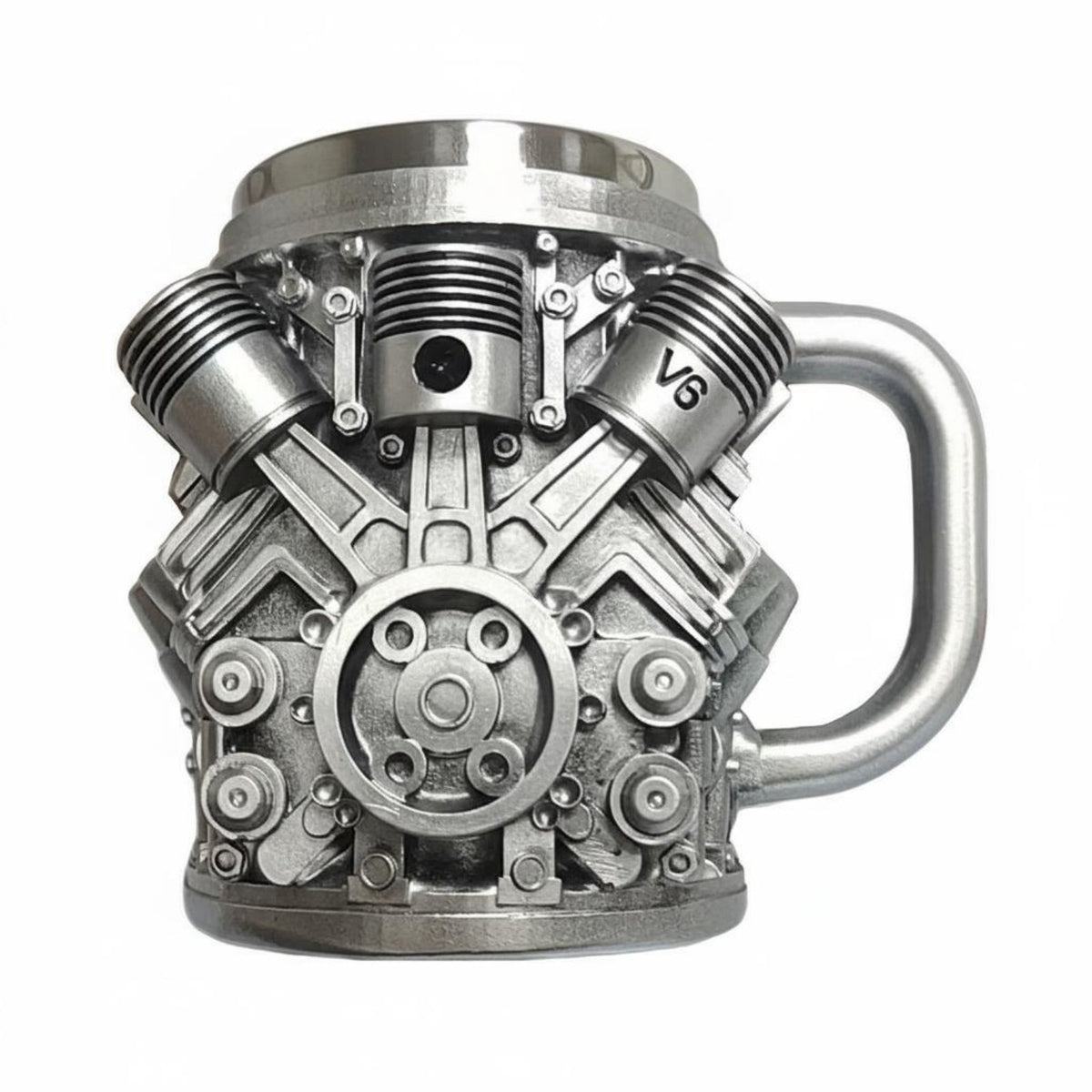 3D Sculpted Details V8 Engine Mug Sturdy Construction V8 Engine Coffee Mug Rust-Resistant for Mechanics, Engineers, Man Cave, Garage, Home