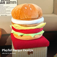 Velvety Hamburger Seat Double-Function Storage Ottoman Multi-Functional