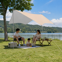 Outdoor Camping Tarp Shelter Sunshade with Thickened Silver/Black Coating for Rain Protection