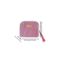 Zippered Jewelry Organizer with Zipper Velvet Jewelry Case with Pockets Slim Travel-Friendly for Business Trips