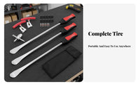 Multifunctional Tire Lever Set Long-Lasting Tire Changing Tool Set Heavy-Duty Steel for Mechanics, DIYers, Roadside Emergency, Garage