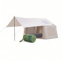 Inflatable Tent with Awning Spacious Inflatable Tent with Mesh Openings and Doors Portable for Outdoor Trips, Car Camping