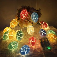 LED Easter Eggs Cracked Egg Lights Battery Powered Easter Egg Fairy Lights Indoor & Outdoor Use Crackle Pattern Light Strand for Kids, Home Decor, Bedroom, Garden