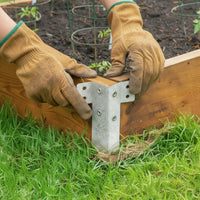 10 Pieces Heavy-Duty Garden Bed Corner Brackets with Screws Sturdy Garden Timber Bracket Sturdy Timber Bracket with Stake Corrosion-Proof for Gardeners