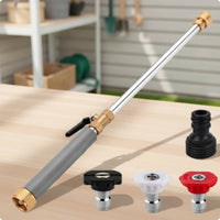 High-Pressure Washer Attachment with Interchangeable Nozzles Garden Hose Nozzle Cleaning Attachment Metal Cleaning Tool