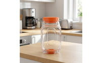 BPABPA-Free Salad Jar with Compartment Stain-Resistant Food Container Clear Reusable for Commuters, Office