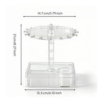Rotating Jewelry Organizer Desktop Rotating Earring Stand Compact for Bedroom