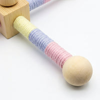 Parrot Toy Bird Stand with Multi-Directional Arms, Wooden Perch Toy and Macaron Set, Screw Mount Entertainment for Small Medium Birds
