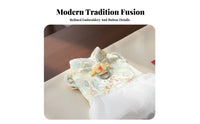 Tulle Skirt Pet Qipao Tutu Satin Material Small Dog Cheongsam Easy to Wear for Vernal Festival, Holiday Parties, Photo S