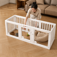 White Plastic Rabbit Enclosure, Modular Playpen 8 Panels 50×60cm, Indoor Outdoor Play Area for Small Animals, with Accessories