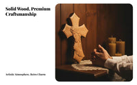 Vintage Design Carved Wooden Cross Exquisite Craftsmanship Solid Wood Messiah Ian Cross Sacred Design for Messiah Ians, Church, Easter