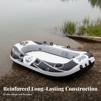 Inflatable Fishing Boat Thickened Material Heavy Duty Inflatable Boat Wear-Resistant Foldable Dinghy for Anglers, Fishers, Lakes, Beach, Camping Trips