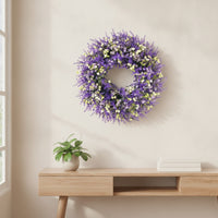 Lavender Wreath Full Spring Wreath Artificial Faux for Wall Decor, Farmhouse