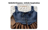 3 Pieces Bavarian Dirndl Dress Full Skirt Seasonal Gathering Dirndl Dress Ruffled Square Neckline Seasonal Gathering Costume for Women, Teens