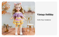 30cm Dressing up Doll Changeable Outfits BJD Doll Detailed Clothing Poseable Anime Figure for Girls, Collectors