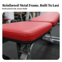 Heavy-Duty Steel Frame Squat Rack and Bench Press Combo Shock-Absorbing Hooks Weight Bench with Squat Rack Anti-Slip Rubber Feet Multi-Functional Workout Station for Weightlifters, Bodybuilders