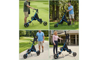 Compact Foldable Golf Push Cart Lightweight 3-Wheel Golf Push Cart Long-Lasting Ergonomic for Golfers